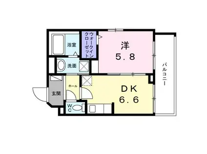 フラッグシップ中町(1DK/2階)の間取り写真