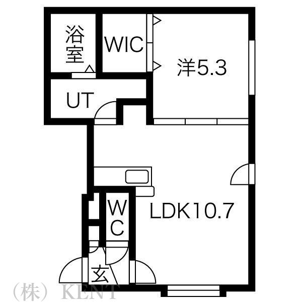 VIVERE二十四軒(1LDK/1階)の間取り写真