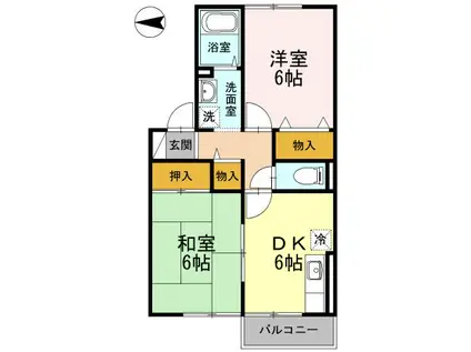 シーサイド瑞穂(2DK/2階)の間取り写真