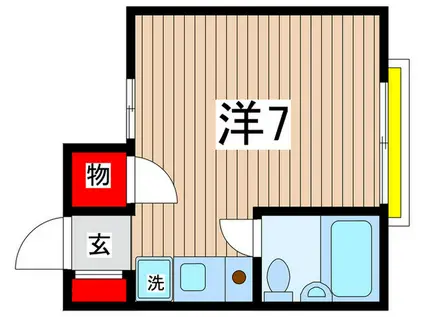 国立フラッツ(ワンルーム/2階)の間取り写真