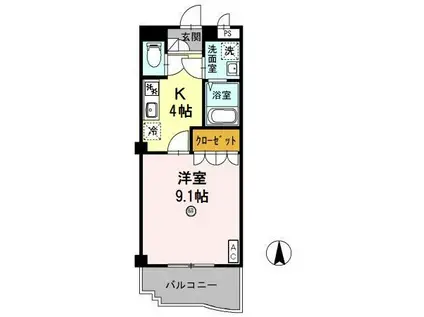 DEARCOURT(1K/3階)の間取り写真