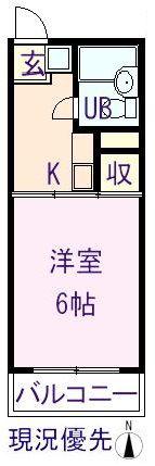 アーバン松永A(1K/1階)の間取り写真