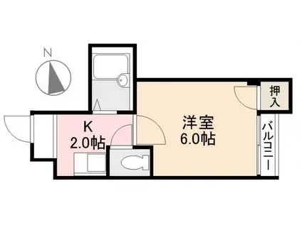 シャンボール瀬戸I(1K/1階)の間取り写真