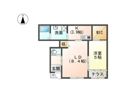 フロレアート大磯(1LDK/1階)の間取り写真