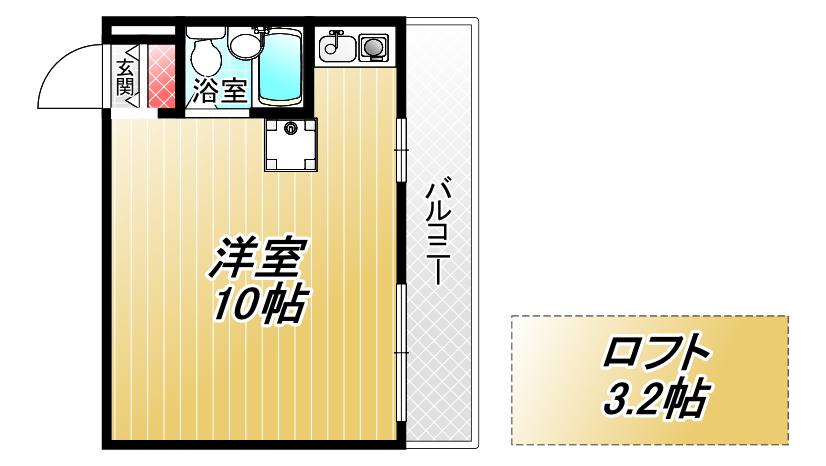 長瀬レジデンス(ワンルーム/3階)の間取り写真