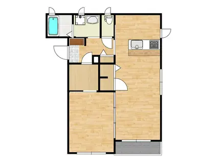 MAX二番町・A棟(1LDK/1階)の間取り写真