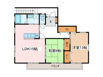 東アパート(2LDK/2階)の間取り写真