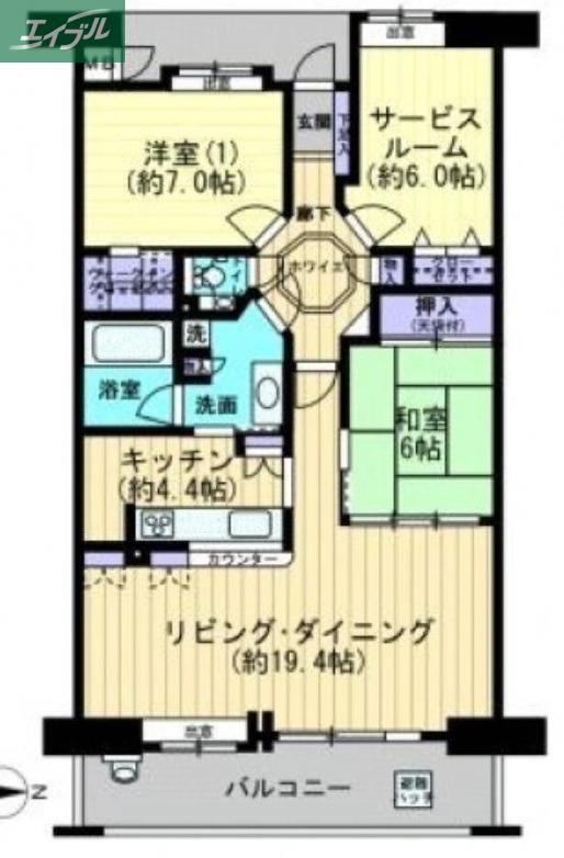 フローレンス中山下グランドアーク(2SLDK/12階)の間取り写真