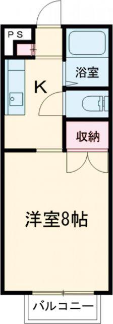 ヴィラ・イースト(1K/2階)の間取り写真
