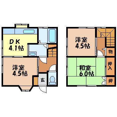 山上アパート(3DK/1階)の間取り写真