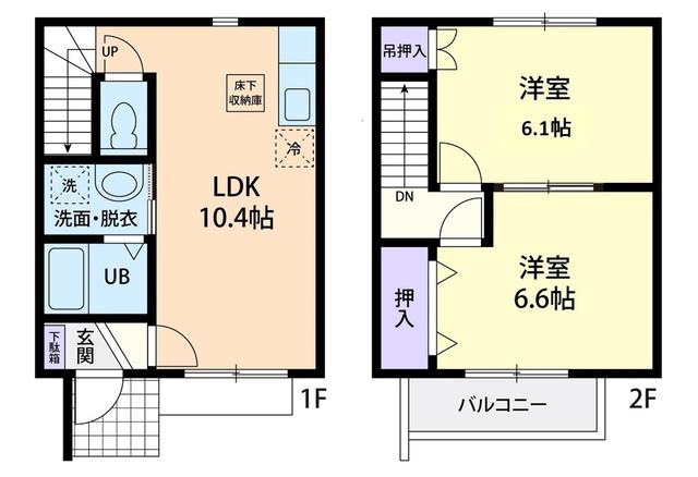 リノアール B(2LDK/1階)の間取り写真