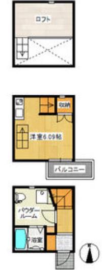 アースクエイク花塚(ワンルーム/1階)の間取り写真