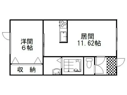 ブリリアント5(1LDK/2階)の間取り写真