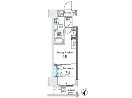 グラシア神保町(1DK/5階)の間取り写真