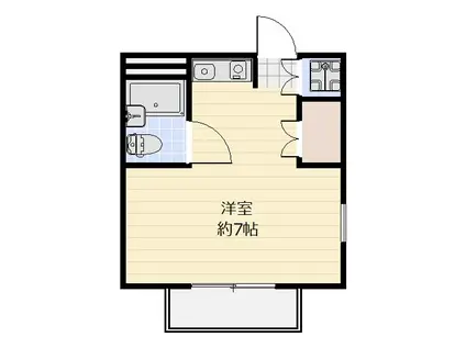 キャッスルイワムラ(ワンルーム/3階)の間取り写真