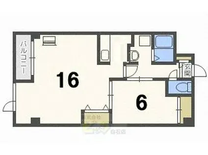 ヴィラサカエ豊平(1LDK/5階)の間取り写真