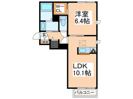 シャーメゾン桜川(1LDK/3階)の間取り写真