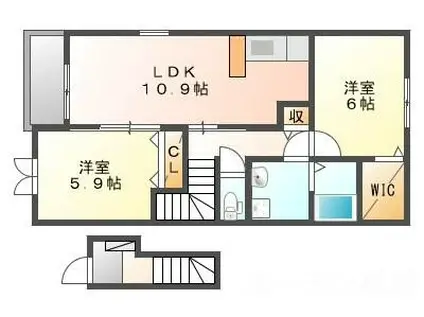 トワイライトコート3(2LDK/2階)の間取り写真