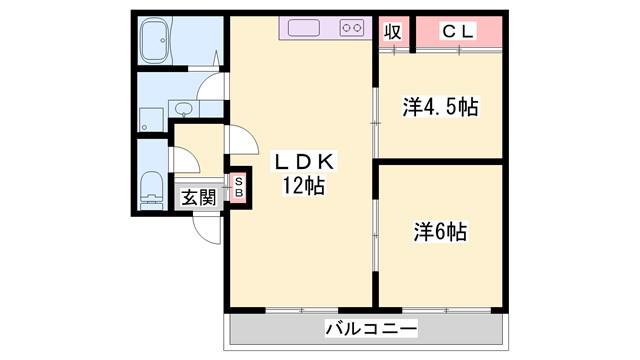 OAFLAT東南A棟(2LDK/1階)の間取り写真