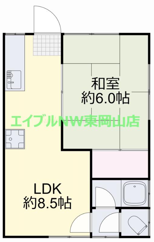 そよ風と春のメゾンB(1LDK/1階)の間取り写真