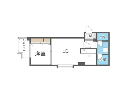 アクセス東札幌(1LDK/9階)の間取り写真