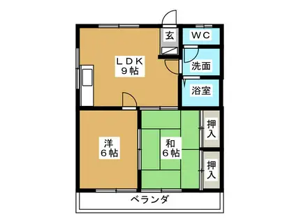 ヴェストシュタット三和III(2LDK/2階)の間取り写真