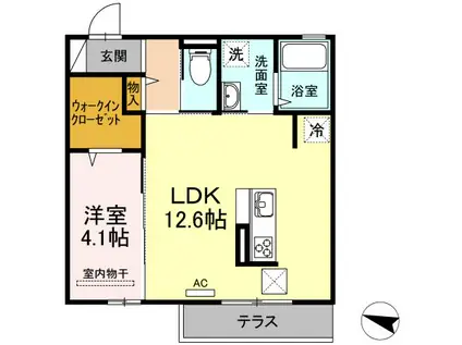 トレゾールブラン(1LDK/3階)の間取り写真