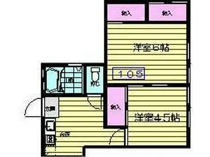 エコールF(2K/2階)の間取り写真