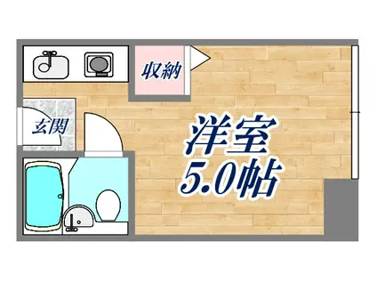 サンロイヤル浜脇(ワンルーム/2階)の間取り写真