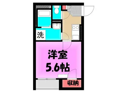 メトロノーム坂下(1K/2階)の間取り写真