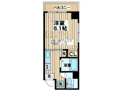 LA CASA MURE(1K/4階)の間取り写真