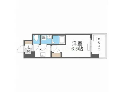 レジュールアッシュ桜宮リバーコート(1K/8階)の間取り写真