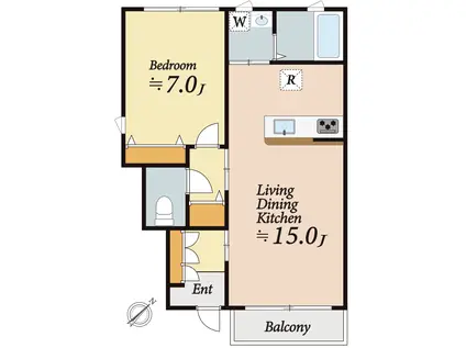 シャーメゾンMUKUROJIコート(1LDK/1階)の間取り写真