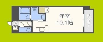 アスリート本町西(1K/1階)の間取り写真