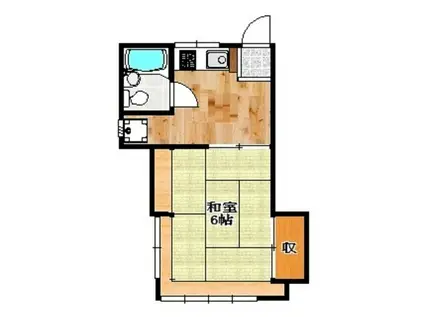 クリエイト・ハラ第一(1K/2階)の間取り写真