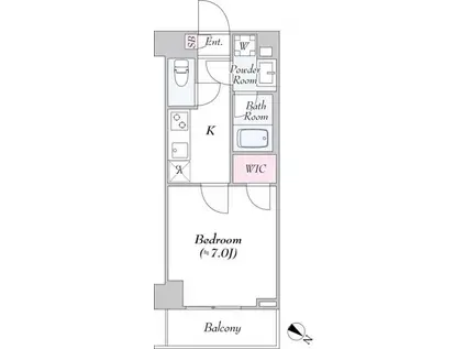 ロイジェント大山西町(1K/1階)の間取り写真