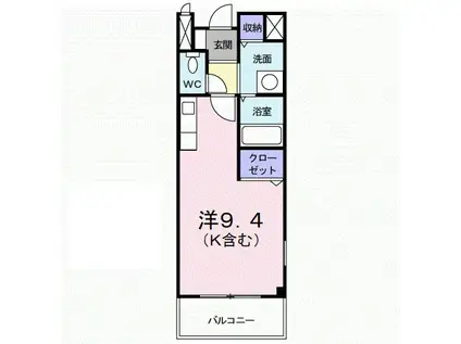 CANAL(1K/2階)の間取り写真