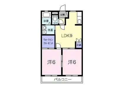 レジデンス善(2LDK/1階)の間取り写真