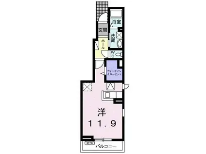 コア・ロード湘南I(ワンルーム/1階)の間取り写真