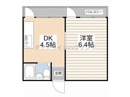 ヒルハイツA棟(1DK/1階)の間取り写真