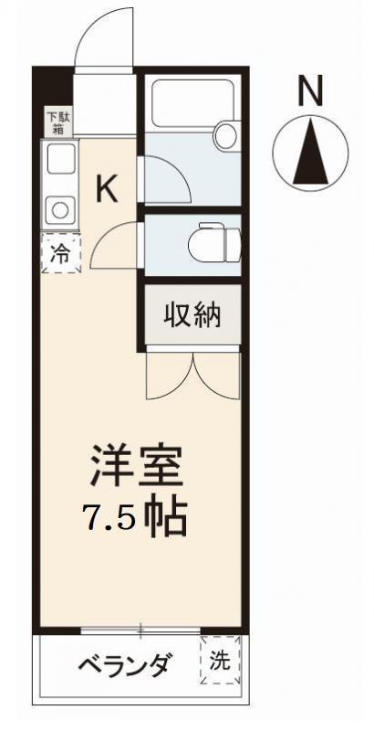 イマージュ吉野(ワンルーム/1階)の間取り写真