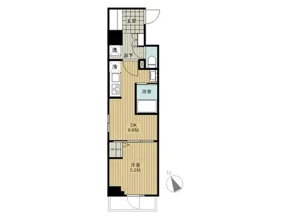 CASA BH(1DK/7階)の間取り写真