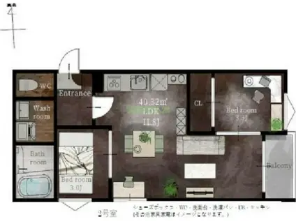 REGALEST長町一丁目NA(2LDK/3階)の間取り写真