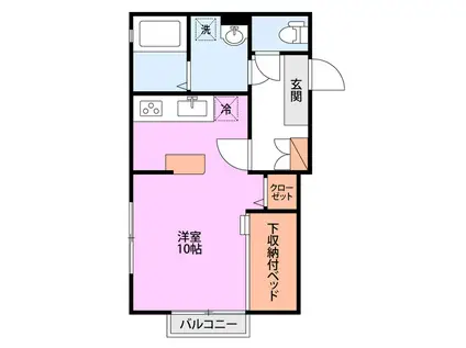 フィオーレ(ワンルーム/1階)の間取り写真