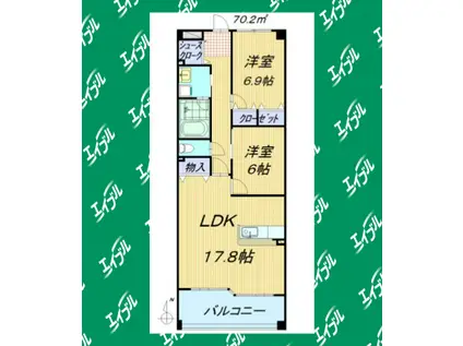 APRECIO(2LDK/2階)の間取り写真