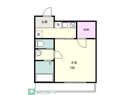 キャメル新座2B(1K/1階)の間取り写真