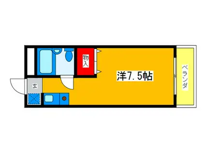 ガーデンハウスワン(ワンルーム/3階)の間取り写真