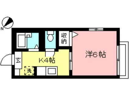 コンフォート国領(1K/1階)の間取り写真