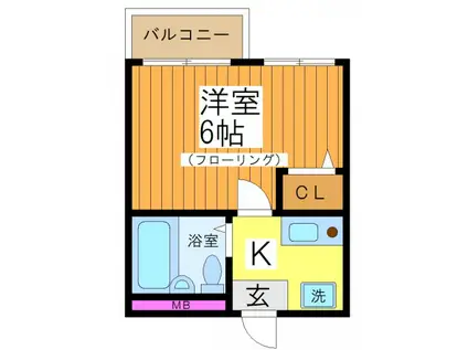 カテリーナ八王子(1K/4階)の間取り写真