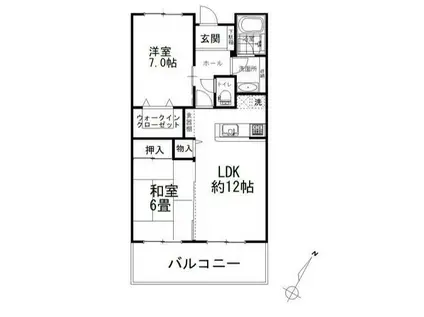 NEATビル(2LDK/4階)の間取り写真